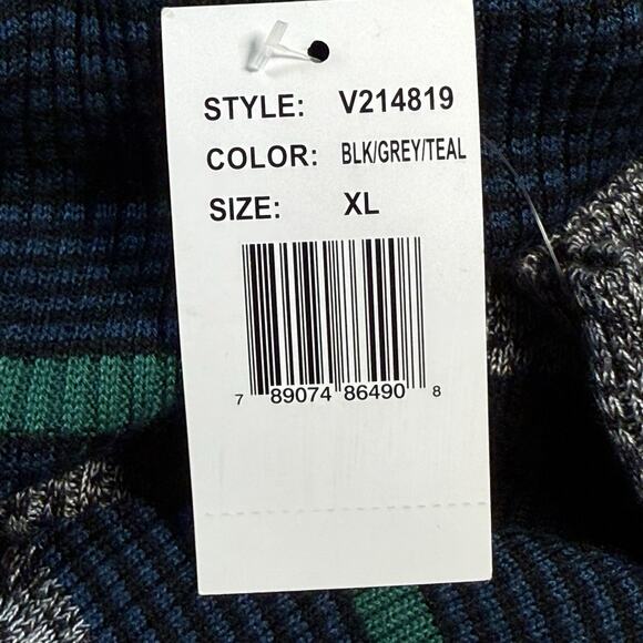 Ronni Nicole Sweater Midi Dress NEW Sz XL Black Gray Teal Stripe Ribbed Knit - Picture 10 of 10